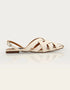 Criss Cross Cream Flat Sandals with Overlapping Straps – Essence by Rubina